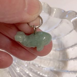Carved Jade Whale Pendant